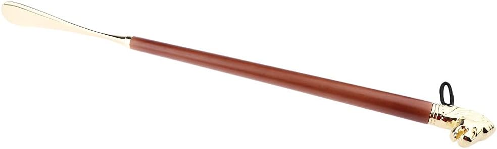 Shoe Horn 58cm Retro Long Metal Shoehorn Brown Wood Handled Lifter Spoon