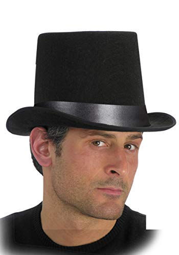 Tuba nera in feltro Totò zio paperone cappello cilindro