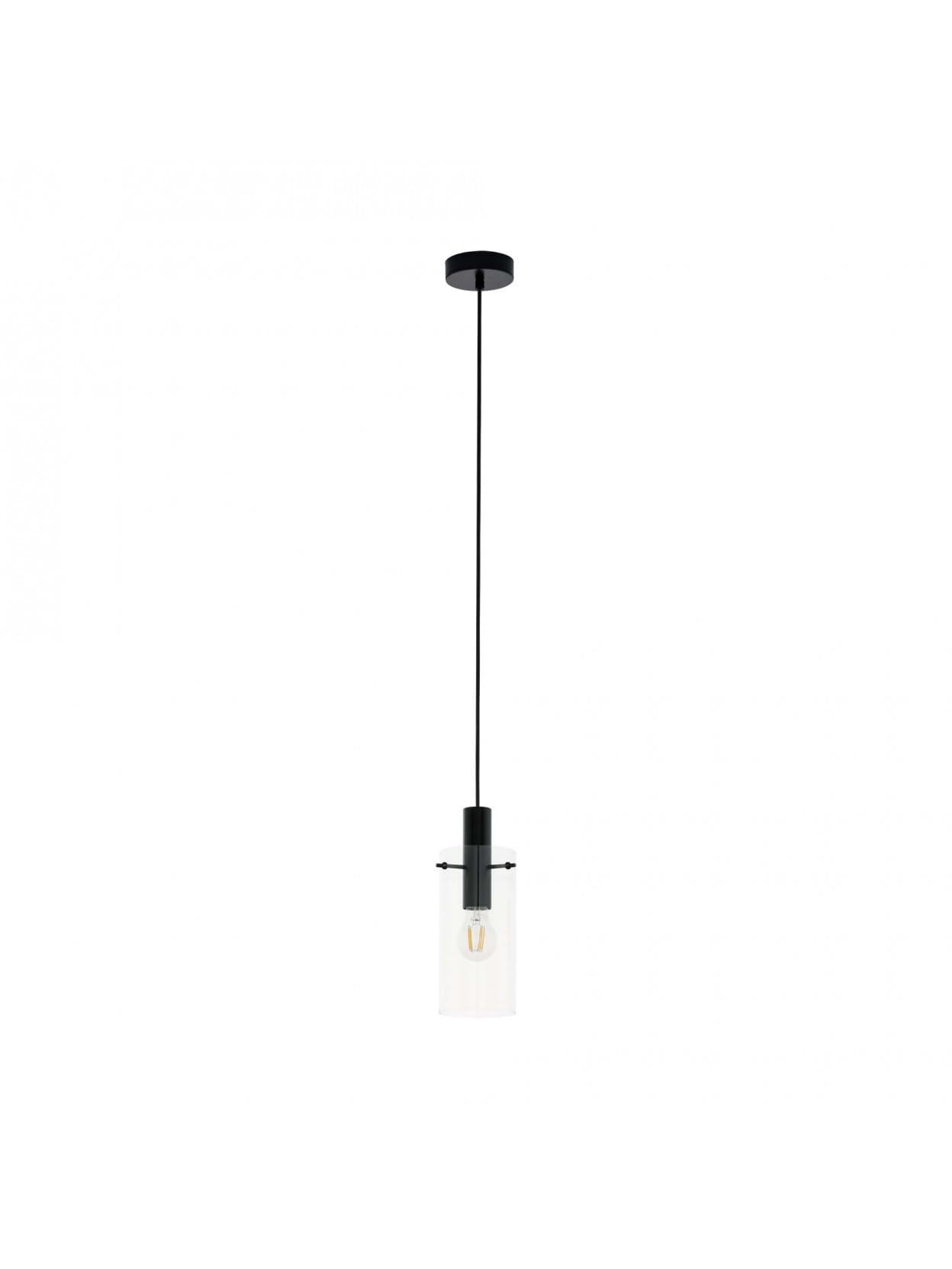 Lustre à suspension moderne design noir 1 lumière GL0637 chambre