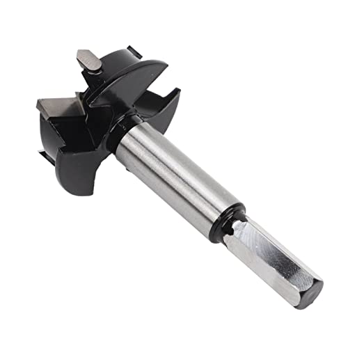 Broca Forstner de Acero de Aleación de 3 Hojas de 35 Mm con Límite, Eliminación Incisiva de Virutas, Amplia Utilidad para Bisagras, Carpintería, Productos de Plástico