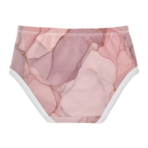 Personalized Toddler Underwear Floral 2t Cotton Panties for Girl Soft Pink Marble Gold Veins Briefs Girls Undies2