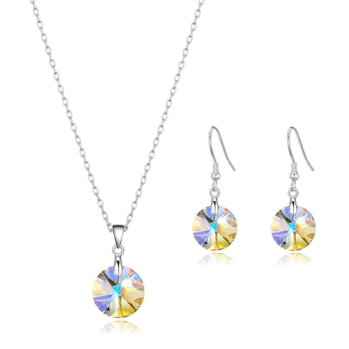 Set de Collar de Aurora Boreal Philip Jones y Pendientes de Plata para Regalo