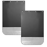 BST BSSP Pair Universal Mud Flaps w/Stainless Steel Plates for Semi-Truck Trailer Truck, 24x36 Splash Guard with Heavy Duty Mud Flap Weights Bottom Chrome for Peterbilt Kenworth Volvo (24in x 36in)