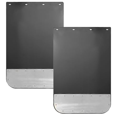 BST BSSP Pair Universal Mud Flaps w/Stainless Steel Plates for Semi-Truck Trailer Truck 24x36 Splash Guard with Heavy Duty Mud Flap Weights Bottom Chrome for Peterbilt Kenworth Volvo (24in x 36in)