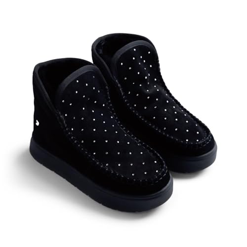 GIOSEPPO, Bota invierno Mujer tipo Australianas 92261, cuña interior, piel exterior, interior pelaje sintético, altura caña 5,5 cm, suela antideslizante, color Negro, talla 41