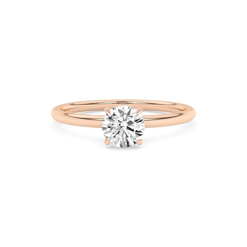 SAVEARTH DIAMONDS 4-Prong Solitaire Engagement Rings For Women, 0.50 Carat to 2 Carat Round Lab Created Moissanite Promise Ring For Her 10K / 14K Solid Gold or 925 Sterling Silver | VVS1 Quality