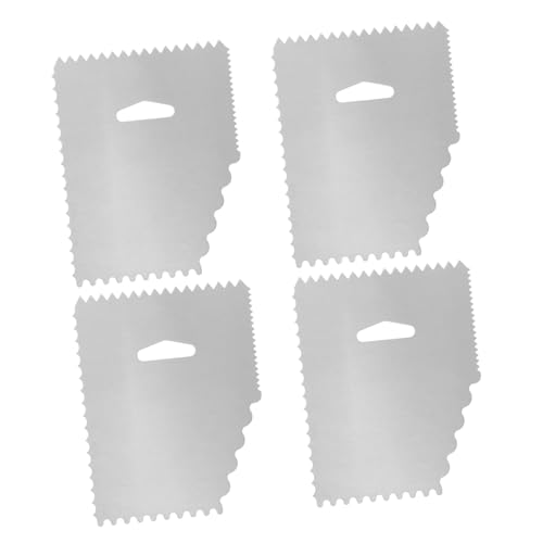 Cabilock Juego De 4 Uds. Raspador De Torta Nivelador De Pasteles Pastel De Cocina Más Suave Espátula De Crema De Pastel Peines Para Pasteles Raspador De Cupcakes Silver Aleación De Aluminio
