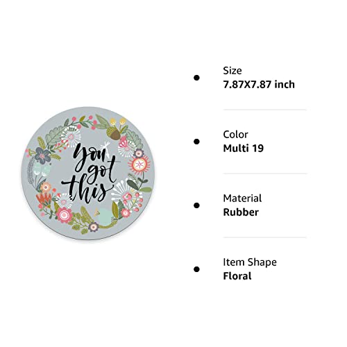 Floral Mouse Pad Motiavation Quote You Got This Neoprene Inspirational Quote Mousepad Office Space Decor Home Office Computer Accessories Mousepads #TOP6
