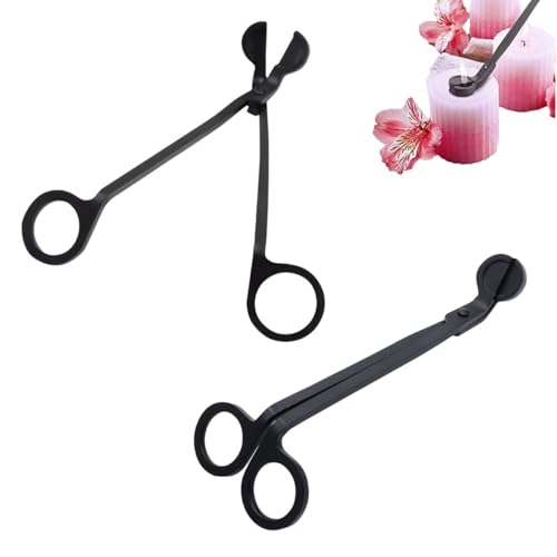 Beufee 2PCS Candle Wick Trimmer, Stainless Steel Wick Clipper Cutter Long Handle Wick Cutter for Deep into Candles Cut Spent Cord
