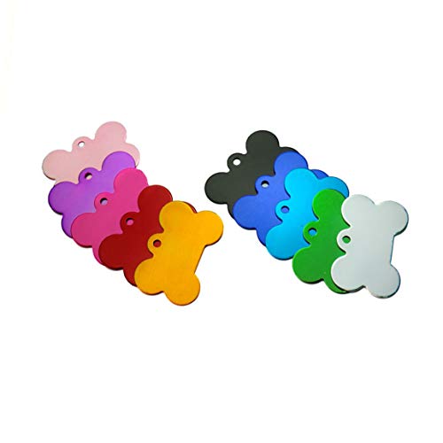 Knochenförmige Erkennungsmarke, 10 Stück Hundemarke Adressanhänger,Hundeknochenanhänger für Hunde und Katzen Haustier-Erkennungsmarke (38 mm)