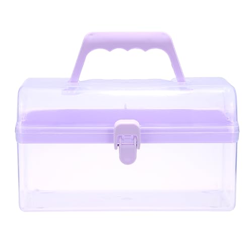 SUMTree Rectangle Plastic Craft Storage Boxes with Lids for Art Supplies Multipurpose Plastic Art and Craft Supply Storage Container Bin Case with Removable Tray - Image 2