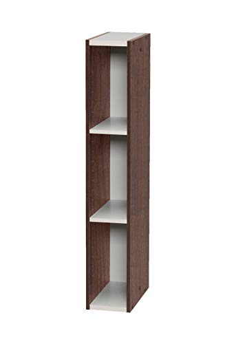 Iris Ohyama Space Saving Shelf UB-9015 Estante de Almacenamiento pequeño/Estantería Modular Que Ahorra Espacio UB-9015-Marrón y Blanco, 15 x 29 x 90 cm, MDF, Castaño, 15 cm