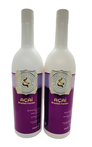 Acai Brazilian Keratin Hair Smoothing Full Kit (Shampoo and Keratin) Eternity 'Liss