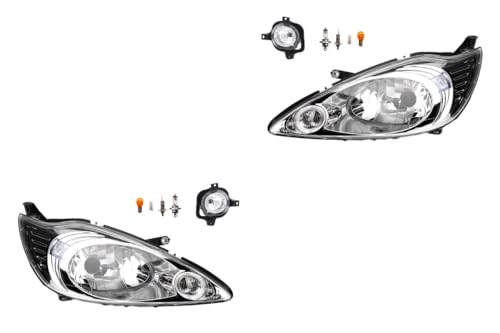 Johns, Jeu de phares avant halogènes pour Ford Ka 09 02/2009 - H4 gauche et droite + phare antibrouillard + ampoule