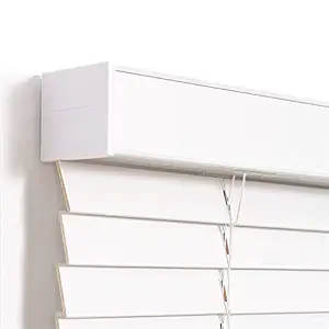 Wooden Blinds 35mm Slats White, Solid Basswood Blackout Roller Shade Waterproof Anti-UV Windows Treatment Shutters Open Close (Size : 100-150cm)