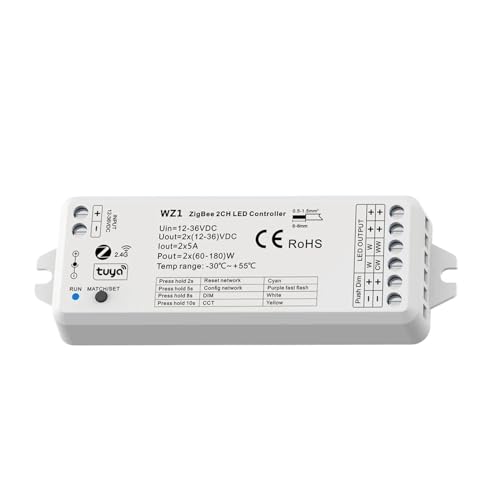 2-in-1 LED �R���g���[���[ 12V 24V ���� CCT WWCW �X�g���b�v���C�g�R���g���[�� �^�b�`�����R�� Alexa �� �X�}�[�g���C�t�A�v���p(WZ1)