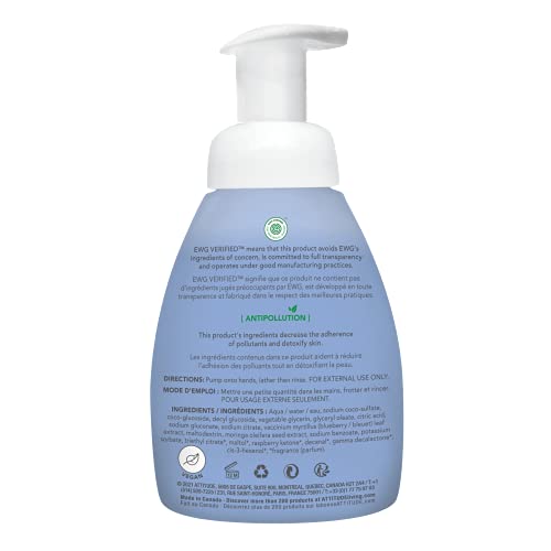 Attitude Foaming Hand Soap For Kids, Plant And Mineral-Based Ingredients, Vegan And Cruelty-Free Personal Care Products, Blueberry, 10 Fl Oz (Pack Of 6) #TOP2