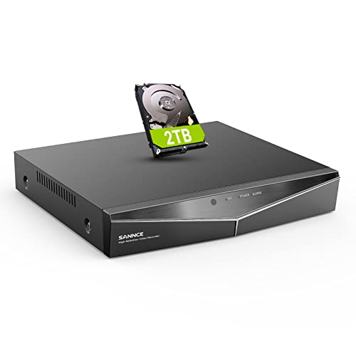 SANNCE DVR 16 Channel CCTV Camera Systems, 1080P Full HD 16CH DVR with Hard Drive 2TB, 5-in-1 Hybrid Digital Video Recorder Supports TVI AHD CVI CVBS Analog IP Security Cameras