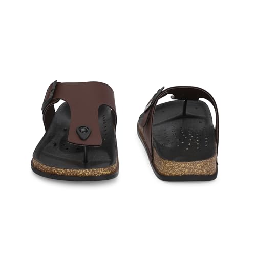 Image of ROWLANS Fashionable Men's Beach Slippers - Water-Resistant & Perfect for Travel 853 8 brown