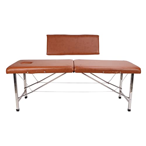 Table de massage en acier inoxydable et cuir PU souple marron - 7