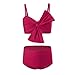 Family Matching Swimwear Fashion Print Beachwear Mother Daughter Swimsuits Father Son Swim Trunks Bathing Suit (Girl, Scarlet A, 5-6 Years)