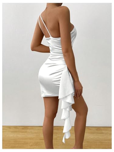 Image of GORGLITTER Women's Sexy Birthday Mini Dresses Asymmetrical Going Out Club Party Vegas Dinner One Shoulder Fringe Dress
