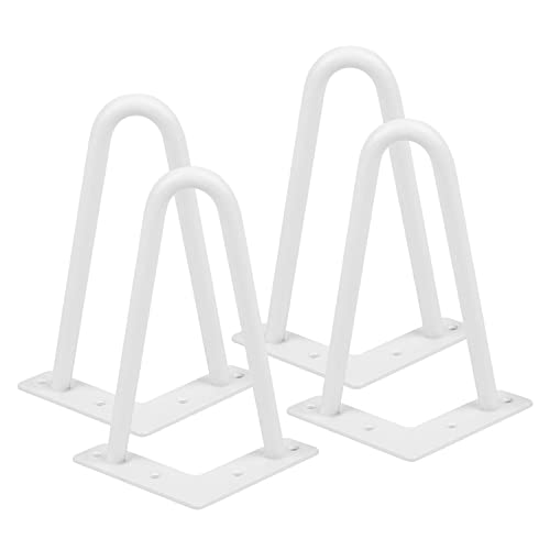 MINGYI Tischbeine aus Haarnadel, Set mit 4 Hairpin-Füßen, Höhe 20 cm, Füße aus Stahl, Weiß A