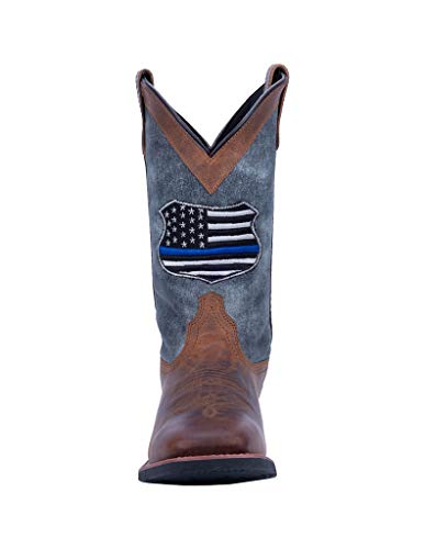Image of Laredo Men's We Back The Blue Western Boot Wide Square Toe Brown 15 D(M) US