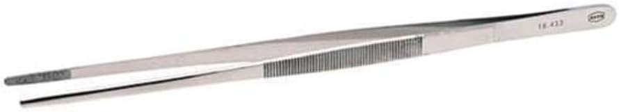 18433 Straight Serrated Tip Forcep, Stainless Steel, 10" Length