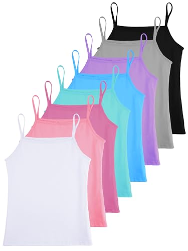 Image of Geyoga 6 /8 Pcs Girls Tank Top Sleeveless Racer Back Top Camisole Cami Undershirts