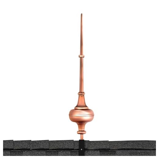 Good Directions 713 Morgana Finial with Roof Mount, Polished Copper 28 in.
