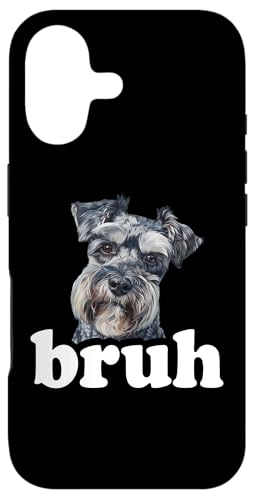 Carcasa para iPhone 17 Funny Bro Bruh Boys Girls Kids Miniature Schnauzer Lover