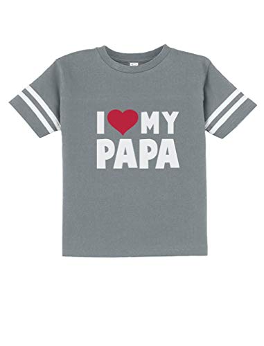 I Love Heart My Papa Children's Toddler Jersey T-Shirt 2T Gray