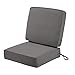 Classic Accessories Montlake wodoodporny 60 x 60 x 12 cm (siedzisko)/53 x 50 x 10 cm (tył) zestaw poduszek na patio, jasnoantracytowy szary