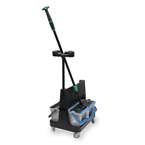 Unger Commercial OmniClean Dual Bucket Wet Mopping System with Wheels, Janitorial Cleaning & Floor Care - CLBK1