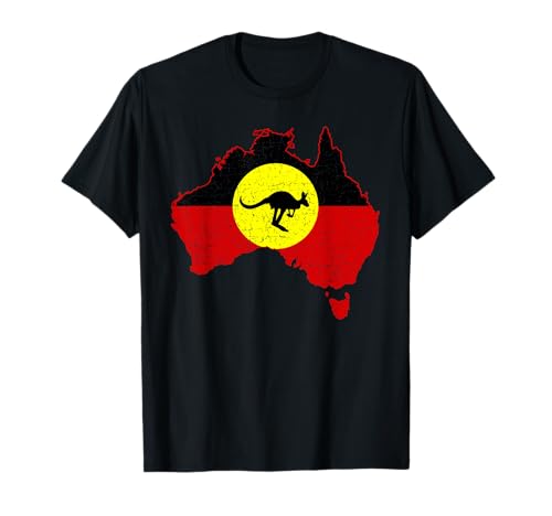 Aboriginal Proud Indigenous Black Red Yellow Australia Flag T-Shirt
