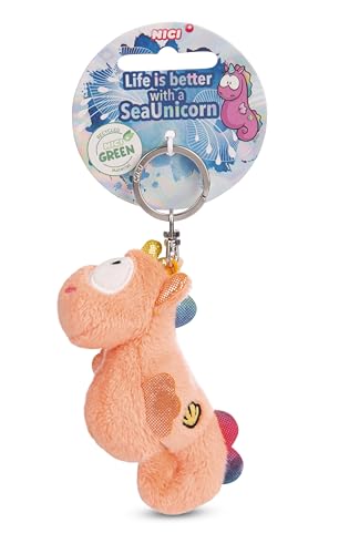 Schlüsselanhänger Seepferdchen Laguna Rainbow 9cm orange - Nachhaltiger Begleiter Kuscheltieranhänger mit Schlüsselring für Schlüsselband, Schlüsselbund & Schlüsselhalter
