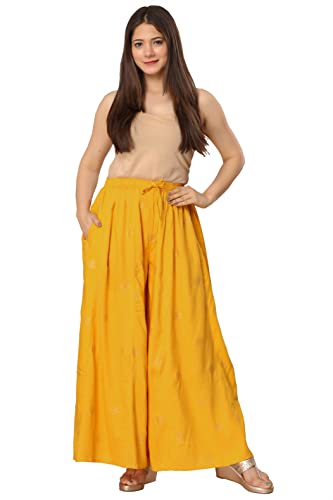 Image of Rayon Gold Print Skirt Palazzo || Rayon Palazzo || Skirt Palazzo || GOLDPRINT Skirt Palazzo || Multicolour