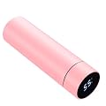 Smart Water Bottle Stainless Steel Vacuum Flask,Travel Mug with Smart LCD Touch Screen, Keep Hot Or Cold, Car Portable Travel Tea Coffee Vacuum Thermoses Cup,Insulated Water Bottle (Pink)