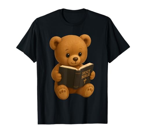 Teddy Bear Reading a Bible Christian Religious Church T-Shirt