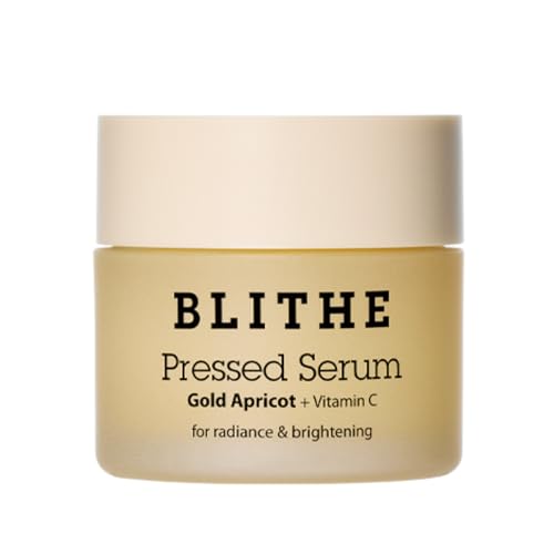 BLITHE Pressed Serum Gold Apricot | Glow Serum for Face | Glass Skin Korean Skincare & Face Moisturizer for Dry Skin, 0.91 fl oz