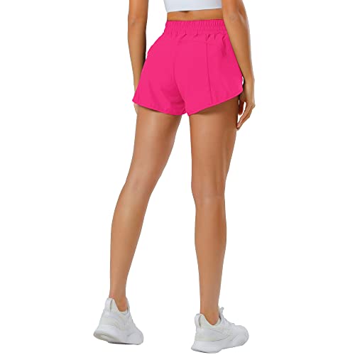 Image of Aurefin Athletic Shorts for Women,Women's Quick Dry Workout Sports Active Running Track Shorts with Elastic and Zip Pockets