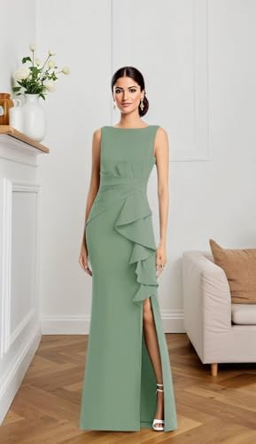 Satin Mother of The Bride Dress 2025 Sleeveless Long Mother of Groom Dresses for Wedding3