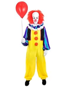 Funidelia Offizielles Pennywise-Kostüm - IT für Herren, Inklusive Overall, Halskrause, Weste und Handschuhe, Größe XL - Verkleidung für Erwachsene für Partys, Karneval und Halloween
