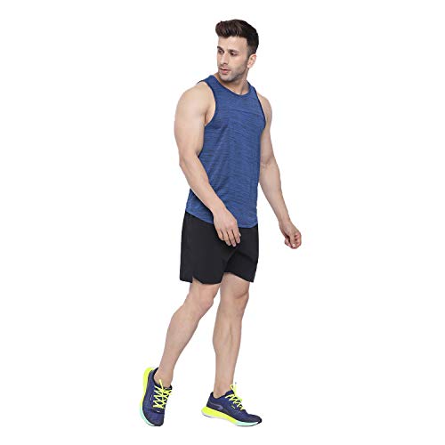 Image of CHKOKKO Men Polyester Printed Gym Co-Ord Sets Sleeveless Tank Top With Shorts