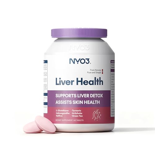 NYO3 Liver Health with Turmeric, MSM, Artichoke & Dandelion, Support Liver Detoxify & Assist Skin Health, Designed Exclusively for Women, 60 Tablets