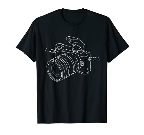 Camera One Line Art Photographe Minimaliste Dessin Cadeau T-Shirt