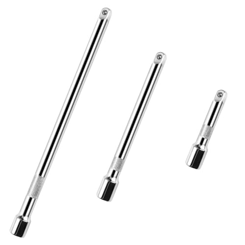 Image of 3 Pcs 3/8 Inch Ratchet Extension Bar Set, Chrome Vanadium Steel