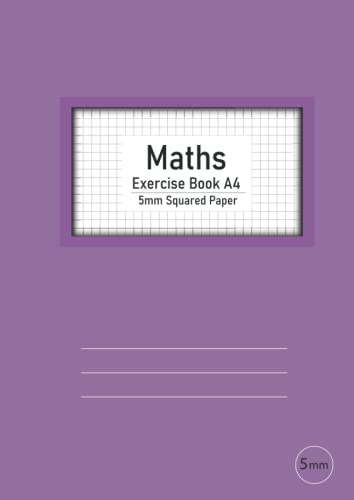 5mm Squared Paper - Maths Exercise Book A4: 5 mm (0.5 cm) Square Paper Notebook A4, Exercise Books A4 Lined, Grid Paper Notebook for Graph, Mathematics , Science, Graph, Writing Pad 100 Pages - Purple