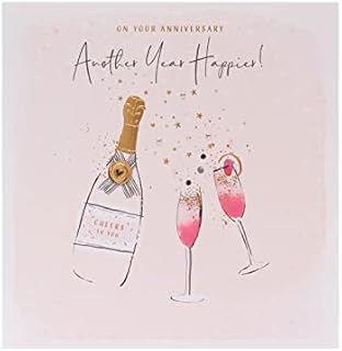 Anniversary Card for Special Couple with Envelope - Champagne Bottle and Flutes Design, by UK Greetings